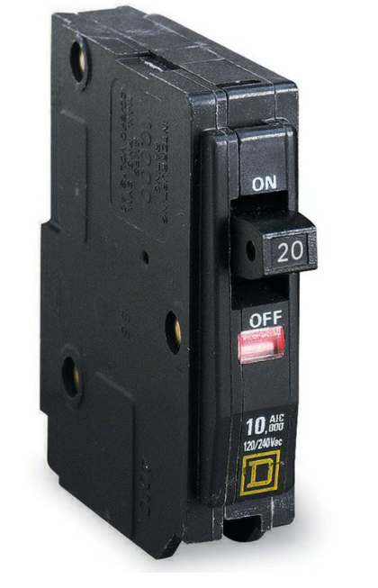 Interruptor QO 1 polo 20a con ventana