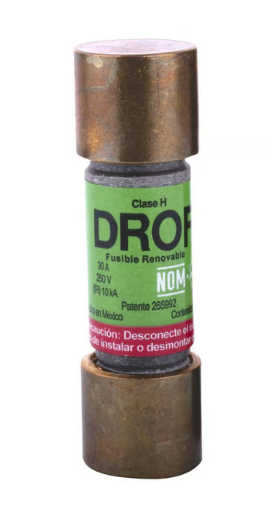 Fusible reforzado c/casquillos de 30A 250 V