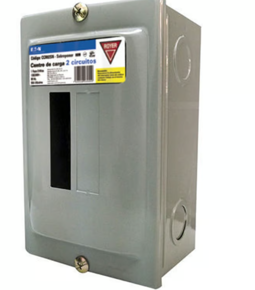 Centro de carga para sobreponer 2 circuitos 50A