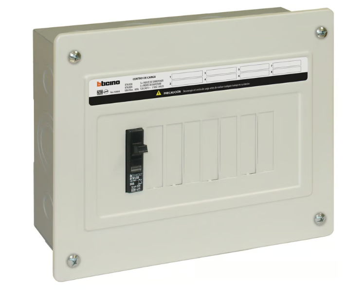 Centro de Carga de 8 Polos 100A 120V/240V~1F-3H 10 kA Empotrar