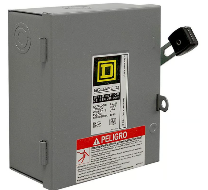 Interruptor de seguridad 3 polos 30 A ligero