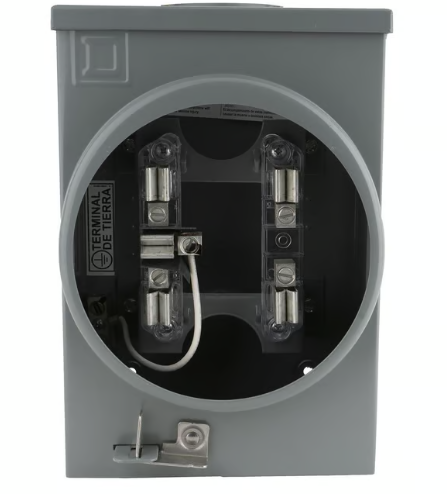 Base p/medidor 5 mordaza 1F/2F 100A