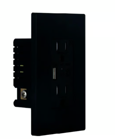 Contacto Duplex Smart Wifi con Salida USB Acabado Negro