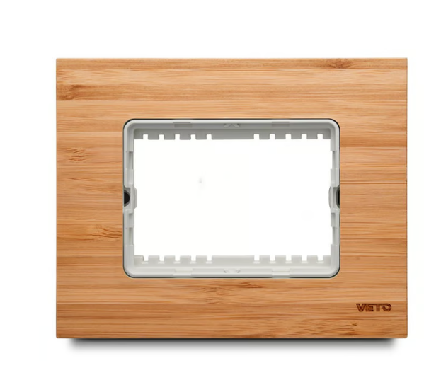 Placa Decorativa con Bastidor Metálico con Hueco de 72mm Bambú