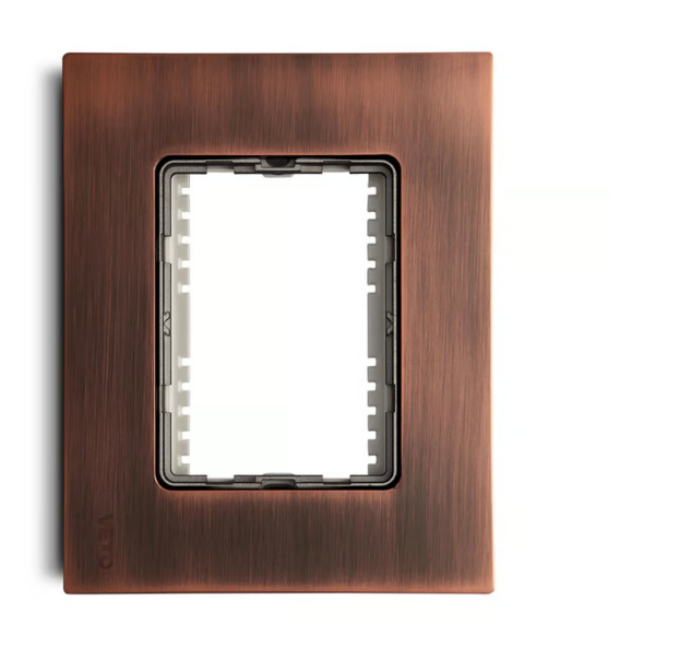 Placa Bastidor Metálico con Hueco De 72mm Acero Inoxidable Cobre