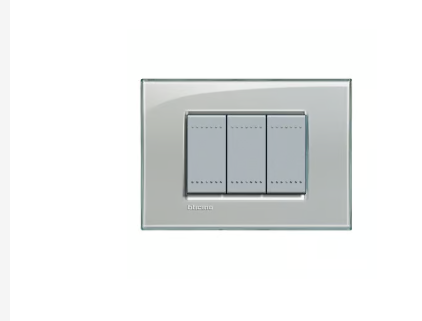 Placa rectangular gris hielo 3 modulos
