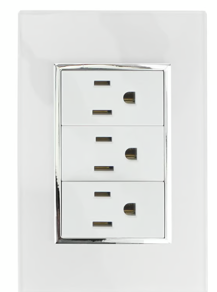 Placa Contacto Triple Blanco