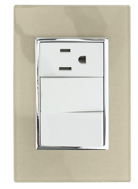 Placa Contacto y Apagador Doble Champ