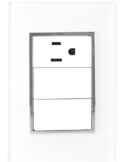 Placa Contacto y Apagador Doble Blanco