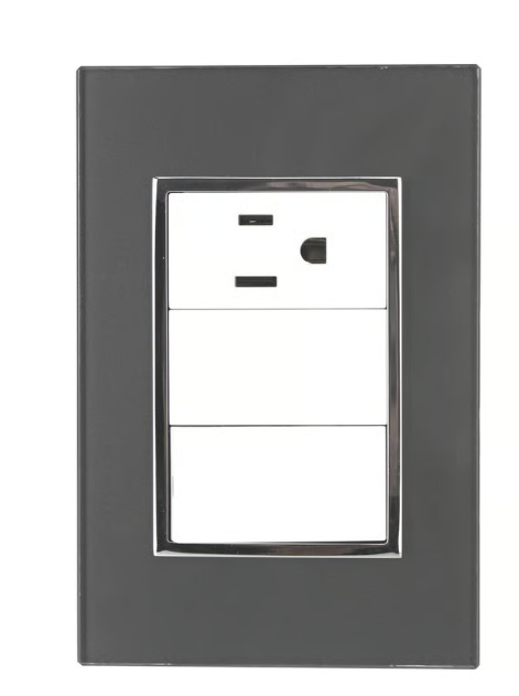 Placa Apagador Escalera y Contacto Humo