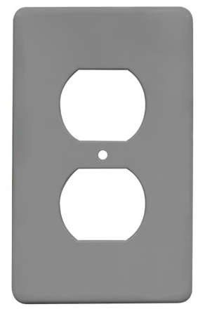 Tapa No Metálica Pesada Rectangular para 1 Toma Doble Gris