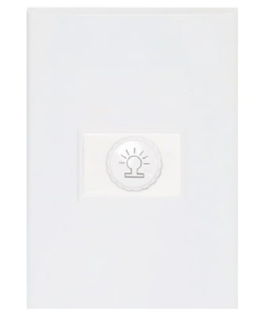 Placa Armada con Dimmer, Blanco Lugano