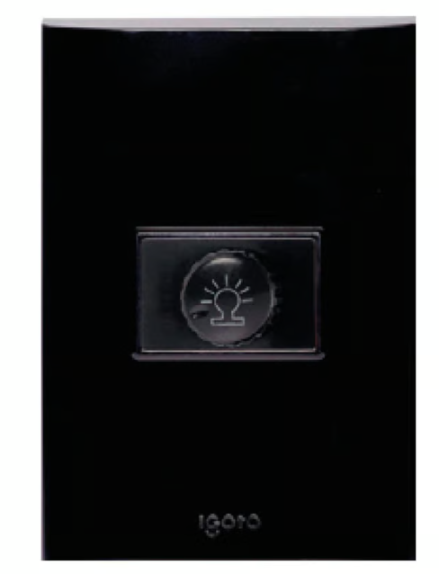 Placa Armada con Dimmer, Negro Lugano