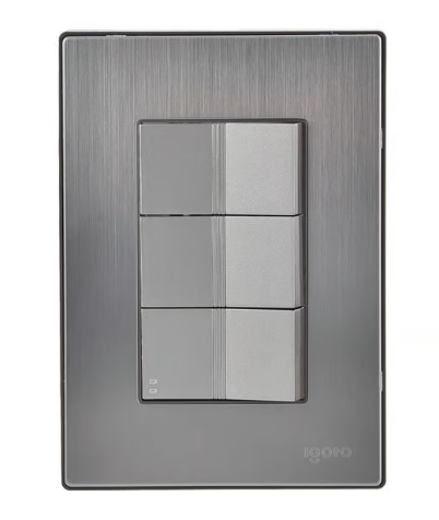 Placa Inox 2 Apagadores 1 Apag Escalera