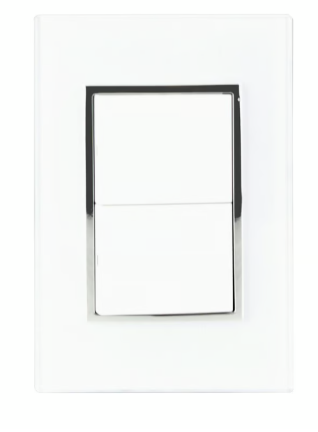 Placa Apagador Doble Blanco