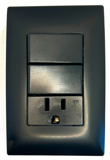 Placa Armada con 1 Contacto + 2 Interruptores Sencillos