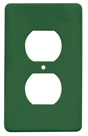 Tapa No Metálica Pesada Rectangular para 1 Toma Doble Verde