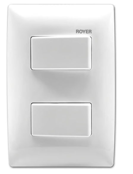 Placa con 1 Interruptor + 1 interruptor de escalera Blanco
