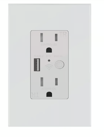 Contacto Duplex Smart Wifi con Salida USB Acabado Blanco
