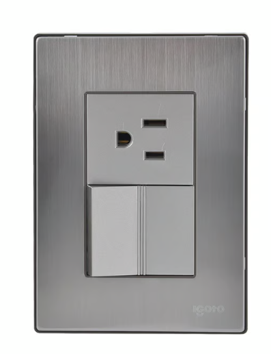 Placa Inox Con 1 Apagador Y Cont 1.5 Mod