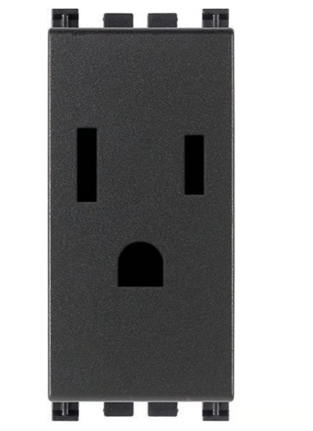 Toma de cable c/sujetador gris