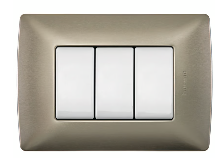 Placa de aluminio con chasis color Perla 3 mód