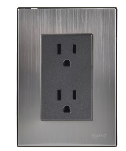 Placa Inox Contacto Duplex, Oxford