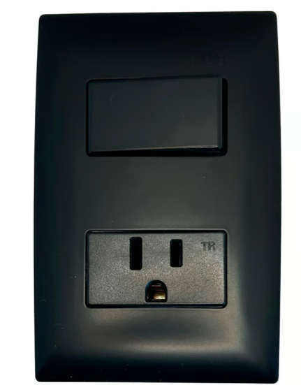 Placa Armada con 1 Interruptor Sencillo +1 Contacto