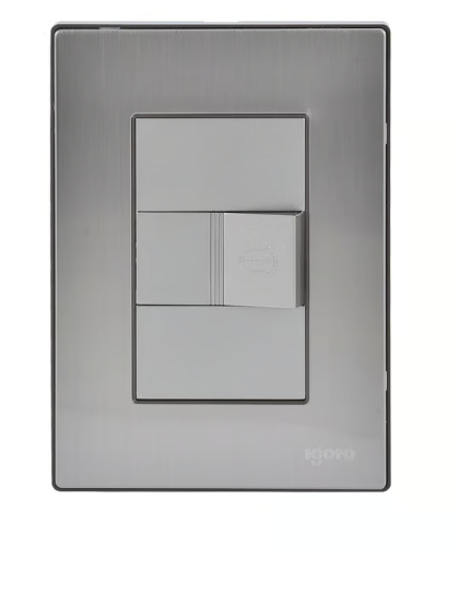 Placa Inox Con 1 Boton De Timbre