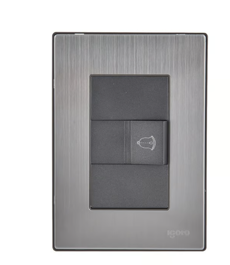 Placa Inox Con 1 Boton De Timbre