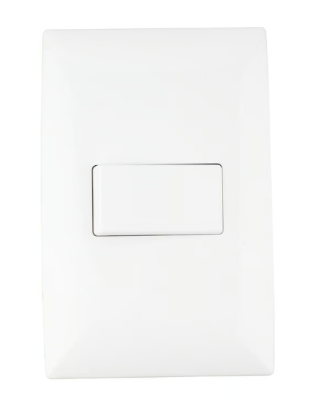 Placa Armada Con 1 Interruptor De Escalera Blanco