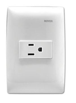 Placa Armada con 1 Toma Corriente Sencilllo 2P+T Blanco