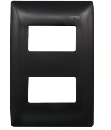 Placa 2 Módulos Juntos Negro