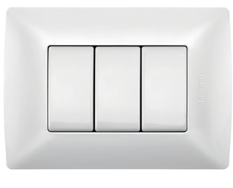 Placa Blanco Mérida 3M 2 Interruptor Sencillos y 1 FP