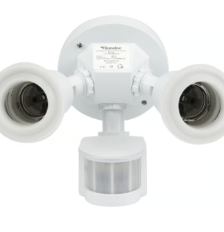 Portalámpara doble con sensor de mov. foco ahorrador