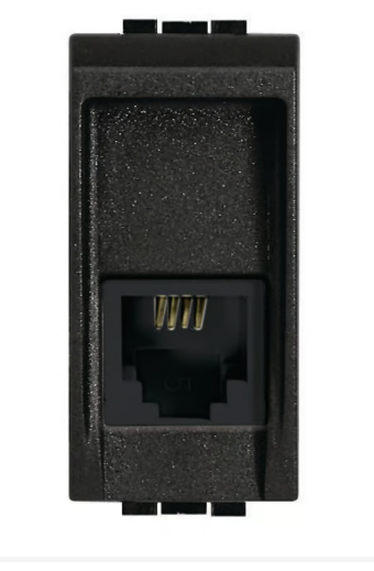 Toma telefónica c/4 hilos negro