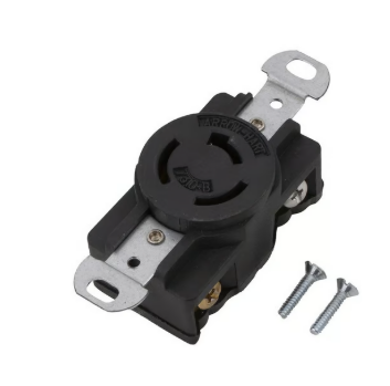 Contacto sencillo 1/2 vuelta 125 V negro