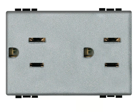 Toma Corriente Doble con Protección Infantil 127V-277V Gris
