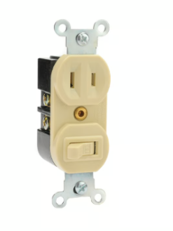 Apagador con Contacto Polarizado Marfil