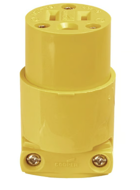 Conector de vinilo 125 V amarillo