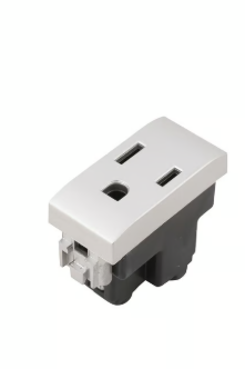 Enchufe polarizada aterrizada c/protección infantil 127-277 V gris