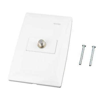 Placa Con 1 Módulo Toma Coaxial Blanco