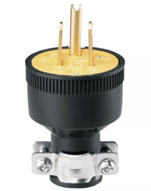 Clavija de hule entrada recta c/abrazaderas 125 V