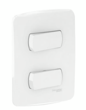 2 Interruptores sencillos 10A 127V~ , producto armado (incluye placa). Color Blanco