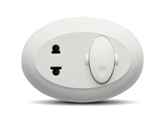 Apagador + Contacto Universal Sin Tierra Sobrepuesto Blanco