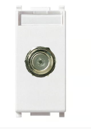 Toma de conector hembra tipo F blanco