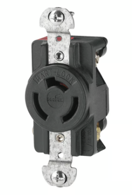 Contacto sencillo 1/2 vuelta 125 V negro