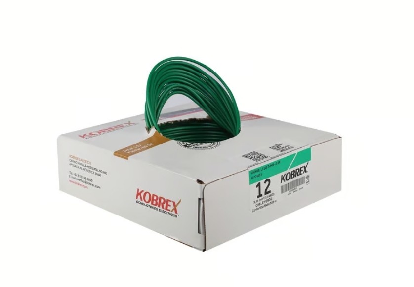 Cable thhw-ls verde 12 100m kobrex