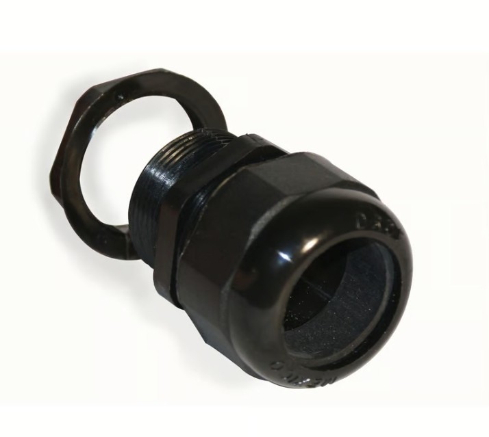 Conector glandula nylon negro cuerda 1/2"