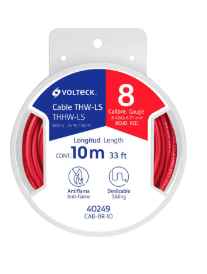 Carrete con 10 m de Cable THHW-LS 8 AWG Rojo, Volteck  0.0(0)